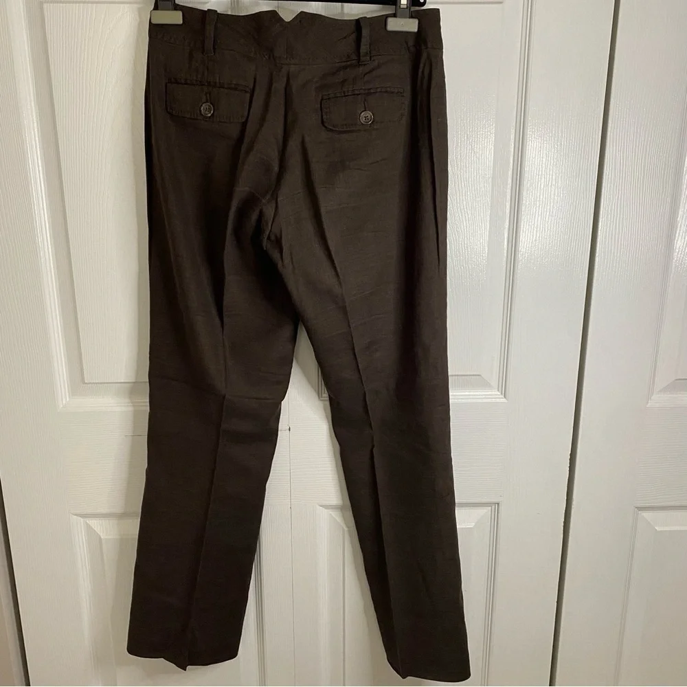 Banana Republic Linen blend Brown pants Stretch Comfy Office Casual Straight leg